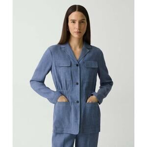 THEORY Fluid Linen Cinch Jacket Blazer 12